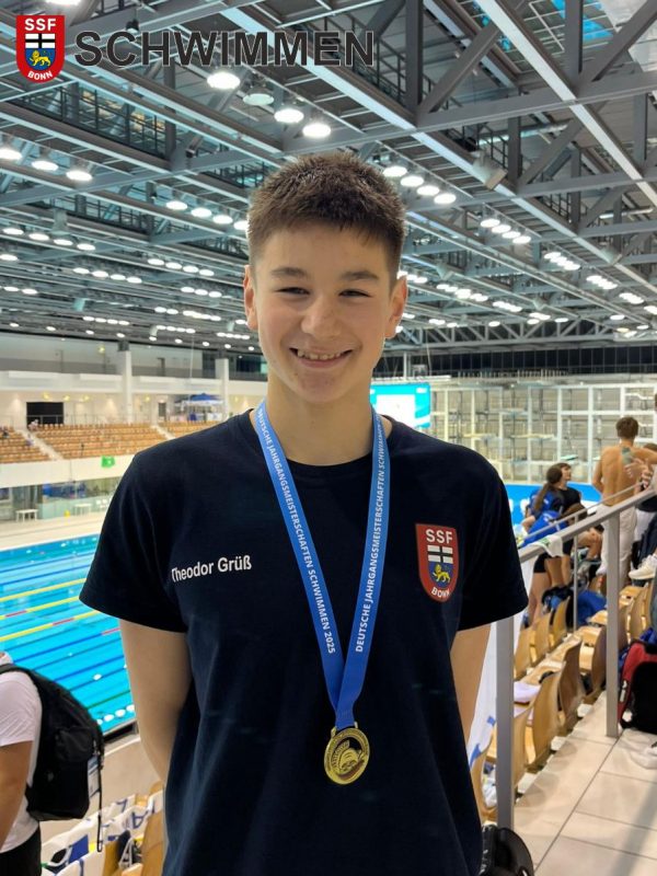 Theodor Grüß, Deutscher Jahrgangsmeister 2025 über 200m Rücken im Jahrgang 2012