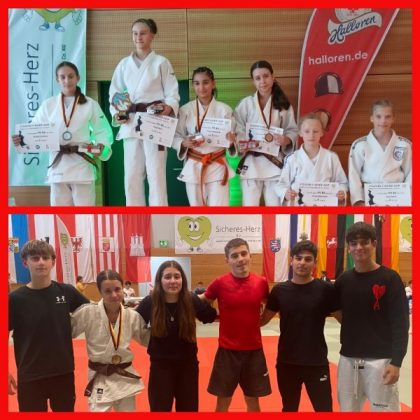 oben: 4. vl. Leia Deeb; unten v.l. Orestas, Leia, Salima, Konstantin, Serob, Taha